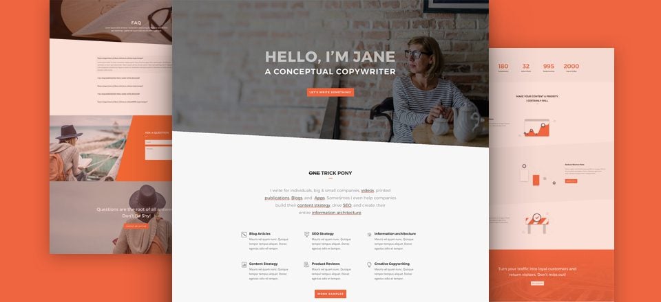 Download a Free & Appealing Copywriter Layout Pack for Divi