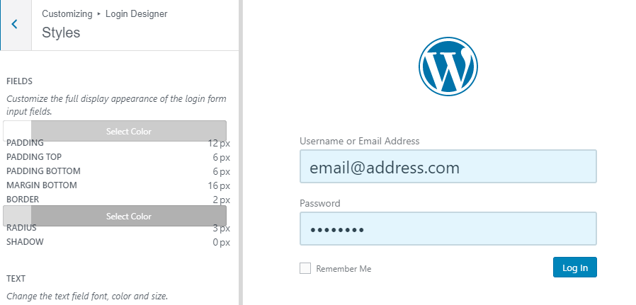 The Login Designer plugin with the Divi theme.