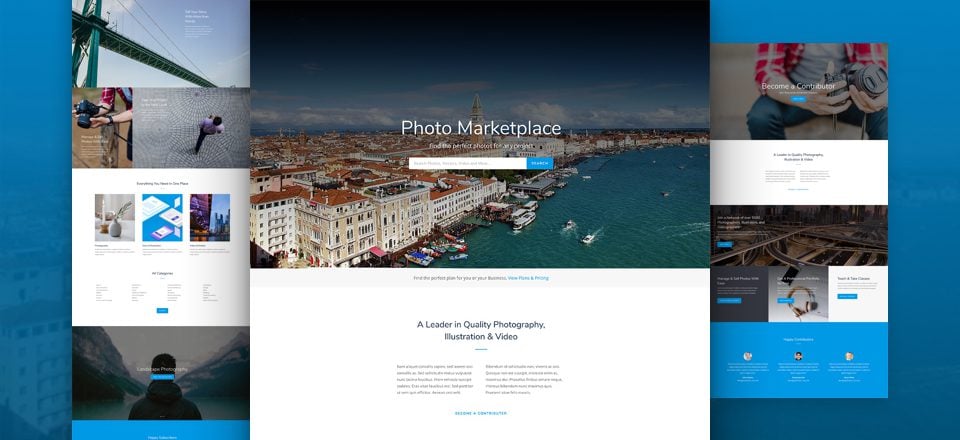 Download a Free Photo Marketplace Layout Pack for Divi