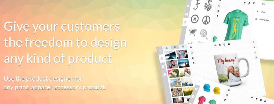 The Fancy Product Designer homepage.