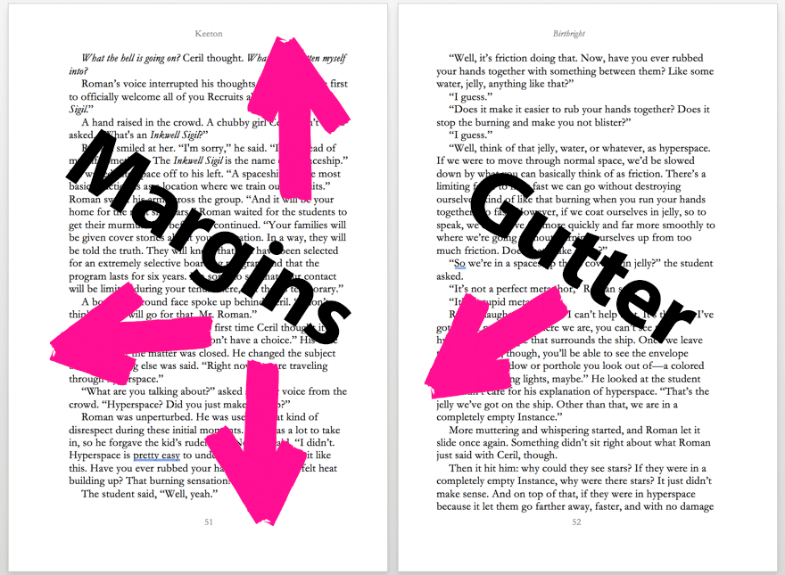 design terms margin vs gutter
