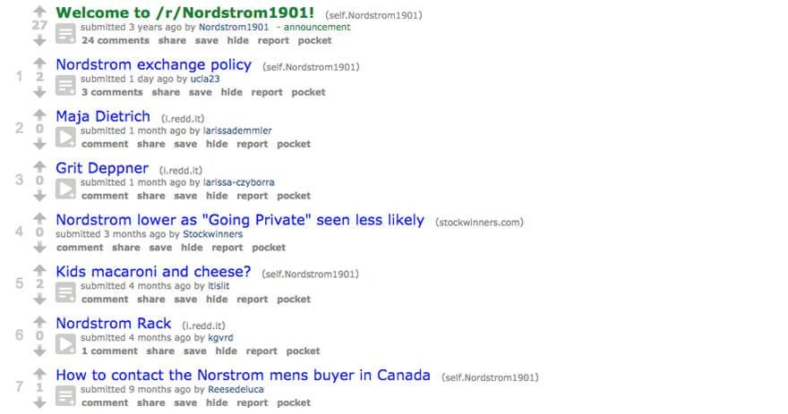 Reddit Nordstrom