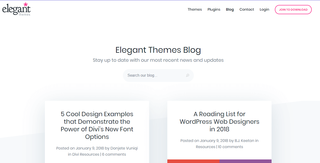 The Elegant Themes blog.