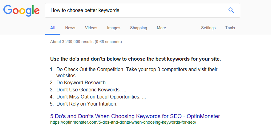 How to choose better keywords for your website.