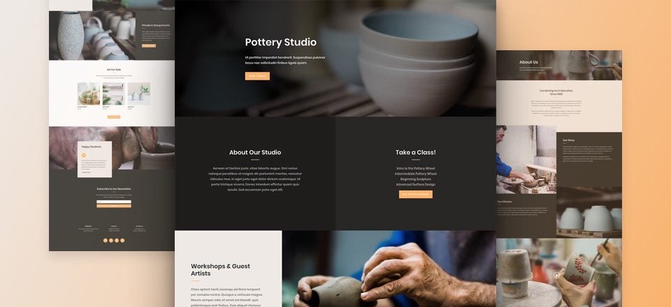 Get a Beautifully Polished Pottery Studio Layout Pack for Divi