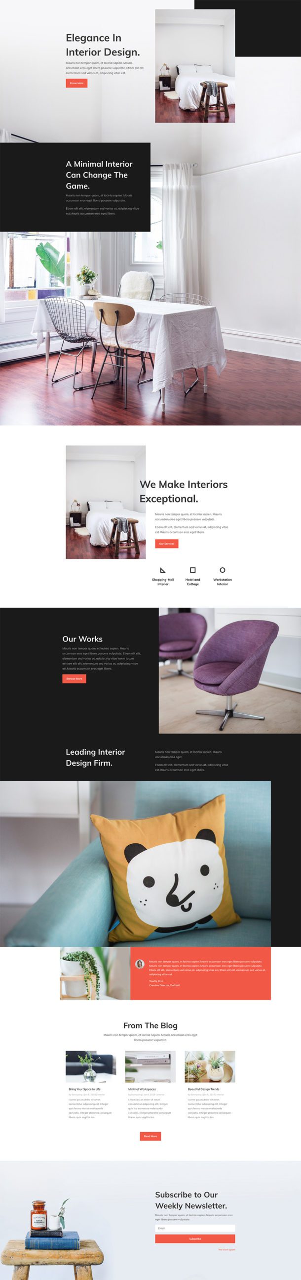 Download a Free & Refreshing Interior Design Layout Pack for Divi