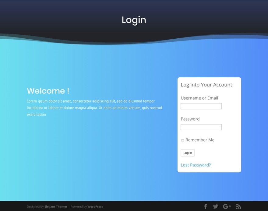 login page