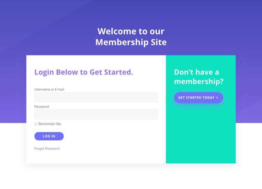 login page