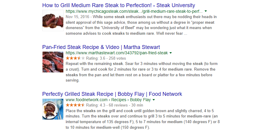 Other results that explain how to cook a steak.