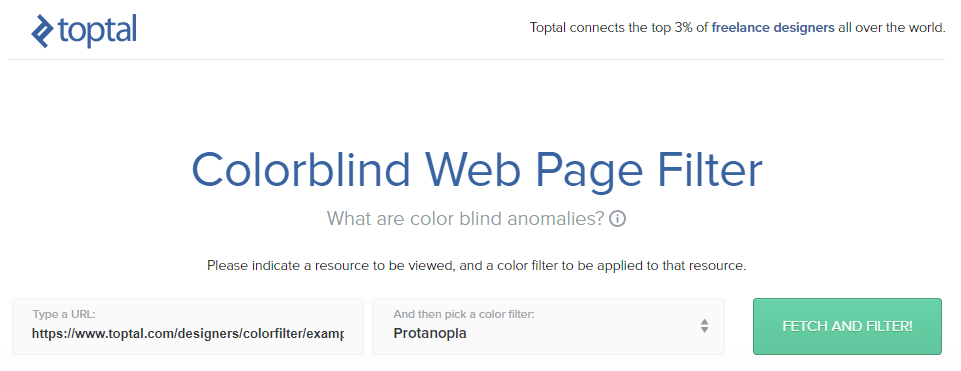 The Toptal Color Blind Filter.