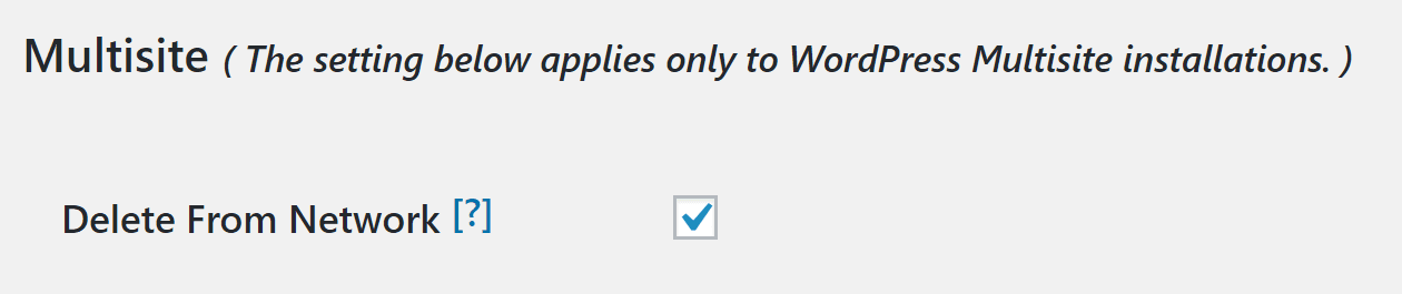 Erasing an account from a Multisite network.