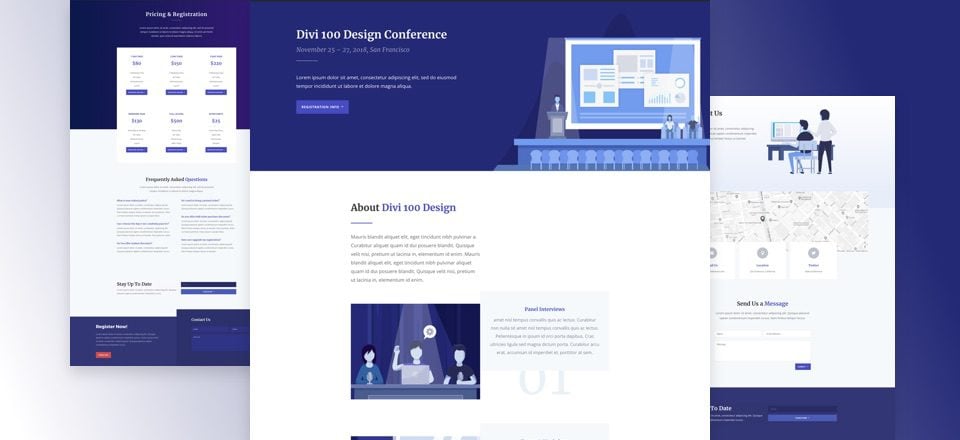 Get an Engaging Design Conference Divi Layout Pack for FREE