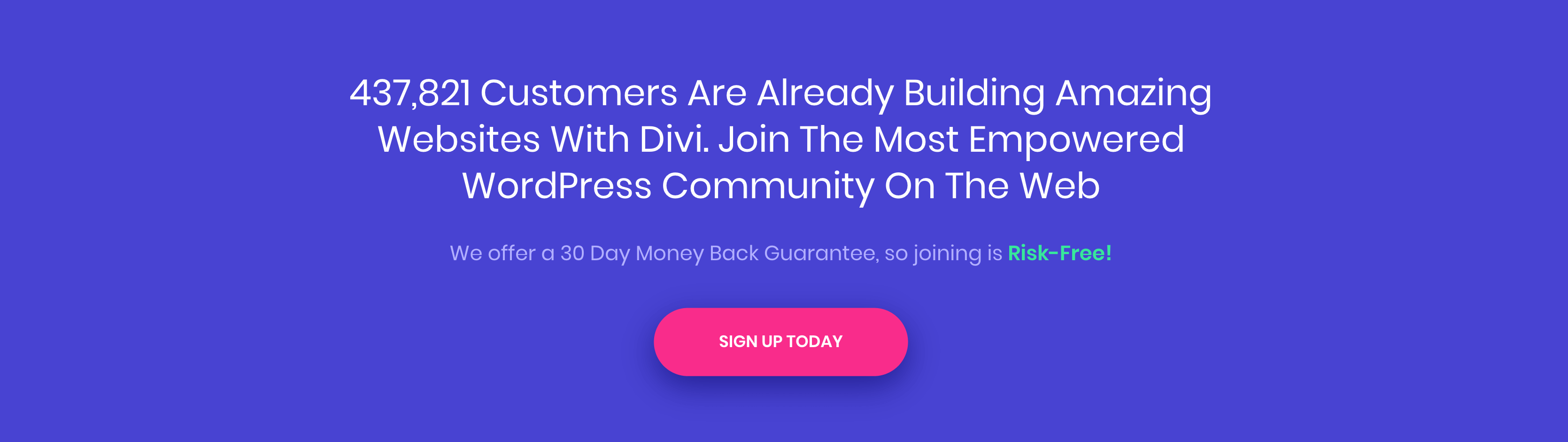 Divi's social proof marker on the website.