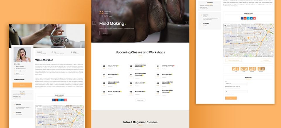 How to Add Event Scheduling and Booking to Your Site Using the Pottery Studio Layout Pack