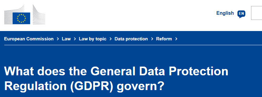 An informative page concerning the GDPR.