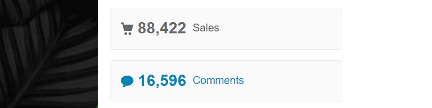 Checking out the overall sales for a ThemeForest theme.