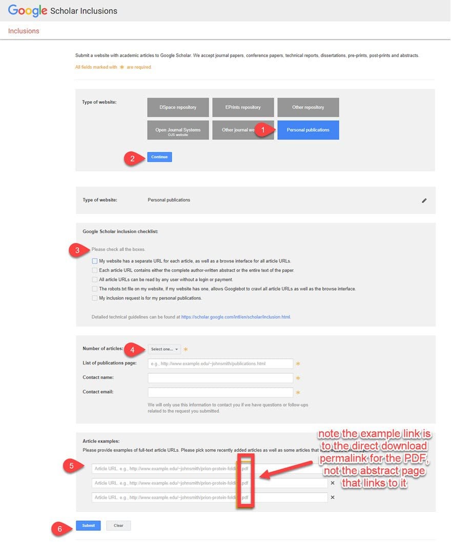 how to get google scholar to index your articles