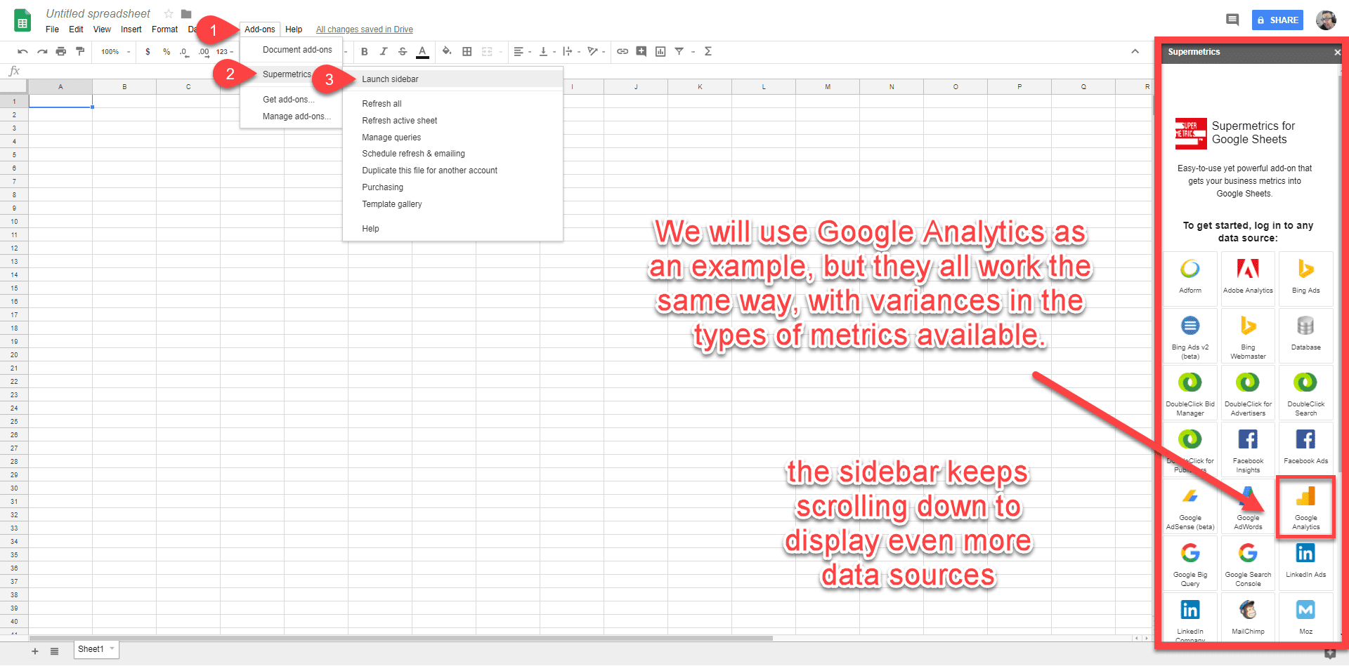 google sheets google analytics