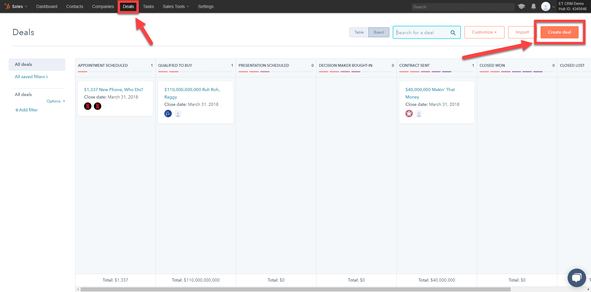 hubspot deals