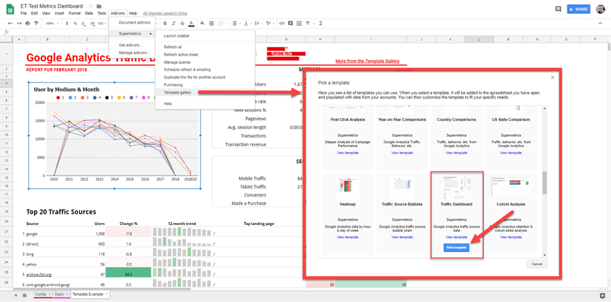 supermetrics template gallery