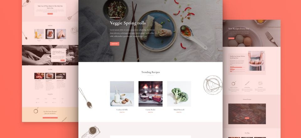 Get a Tasteful FREE Food Recipes Layout Pack for Divi