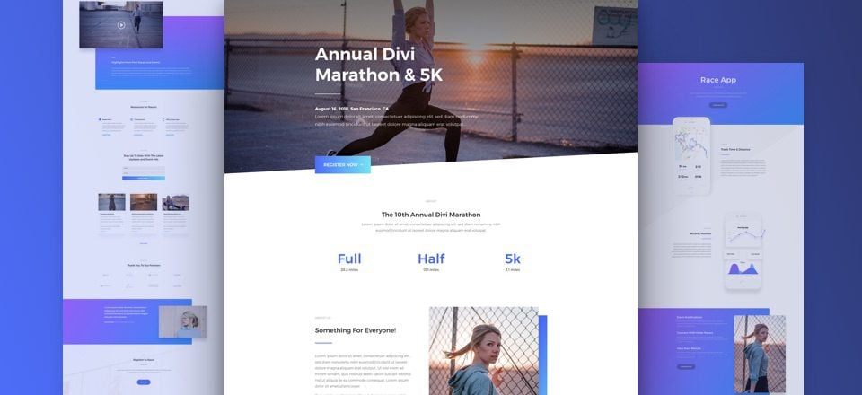 Get a FREE Marathon Layout Pack for Divi