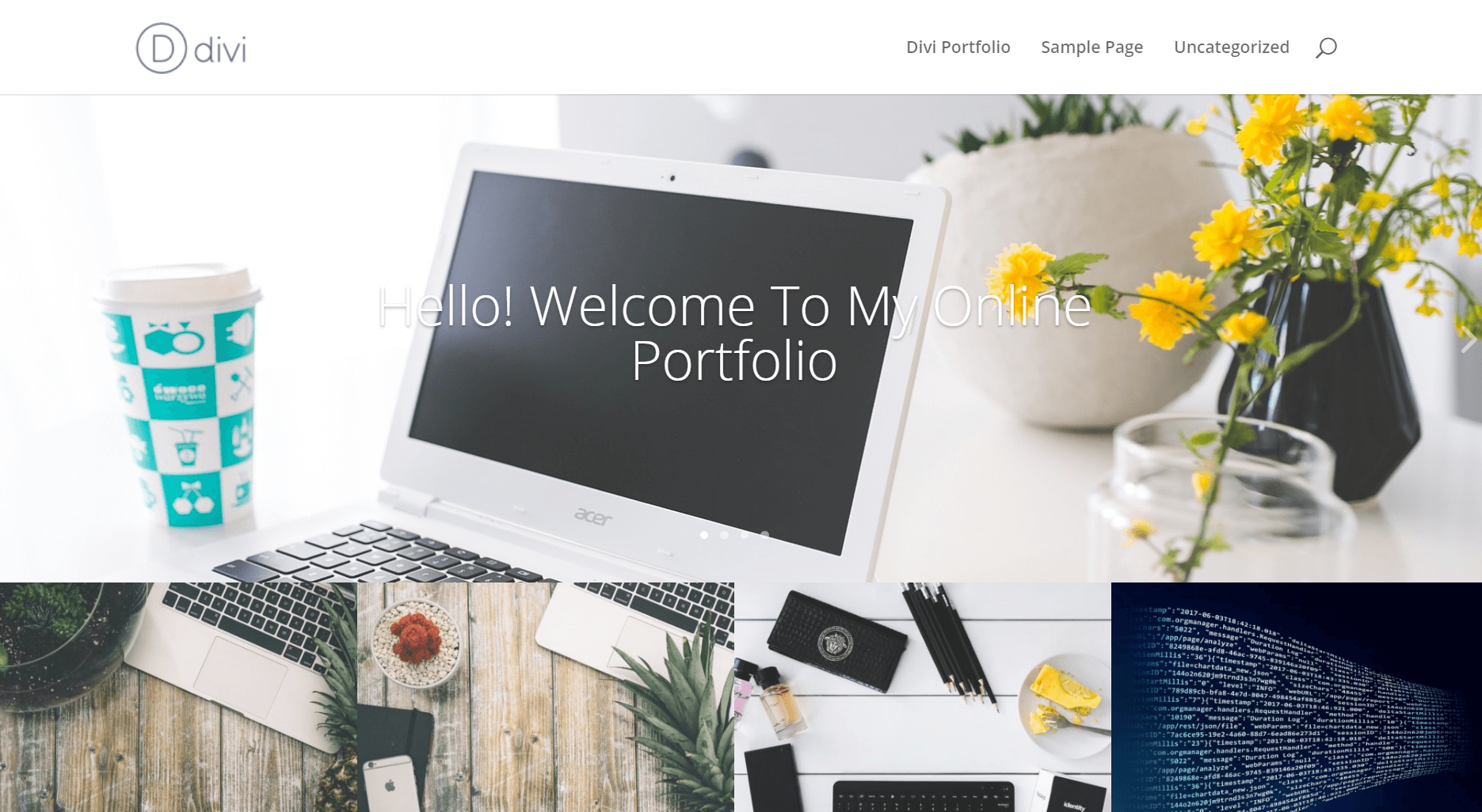 A homepage portfolio example.