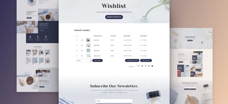 How to Add Product Wishlists to Divi’s Cosmetics Shop Layout Pack