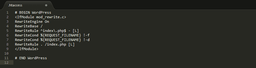 A WordPress htaccess file.