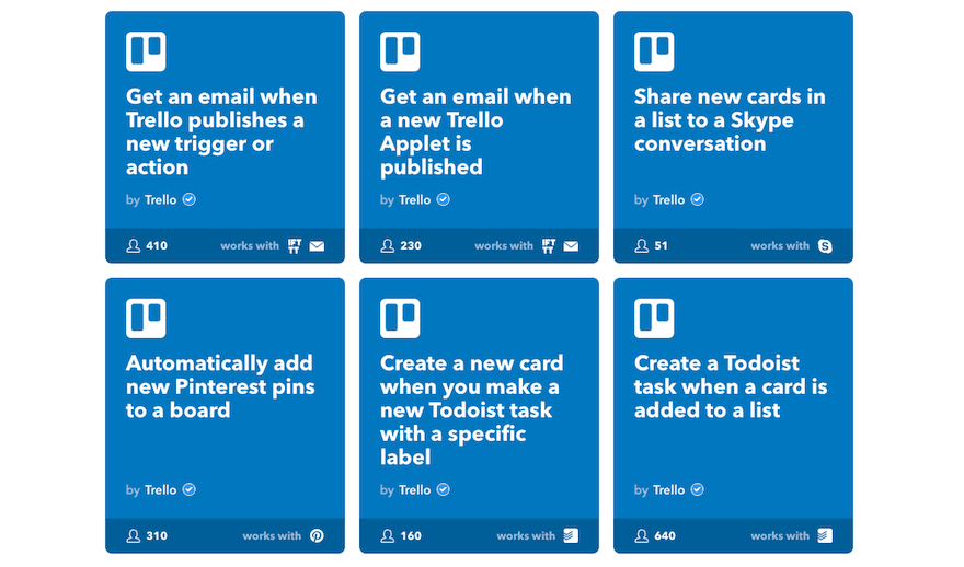 IFTTT Trello integrations