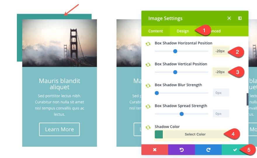 grid layout image shadow