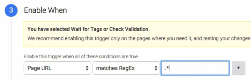 Configuring when to enable your trigger.