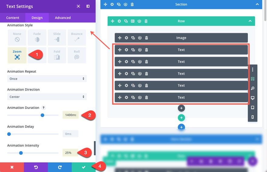 text module animation