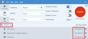 snagit shortcut keys snagit shortcut keys