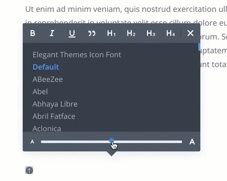 animated gif of resizing elegant icon font