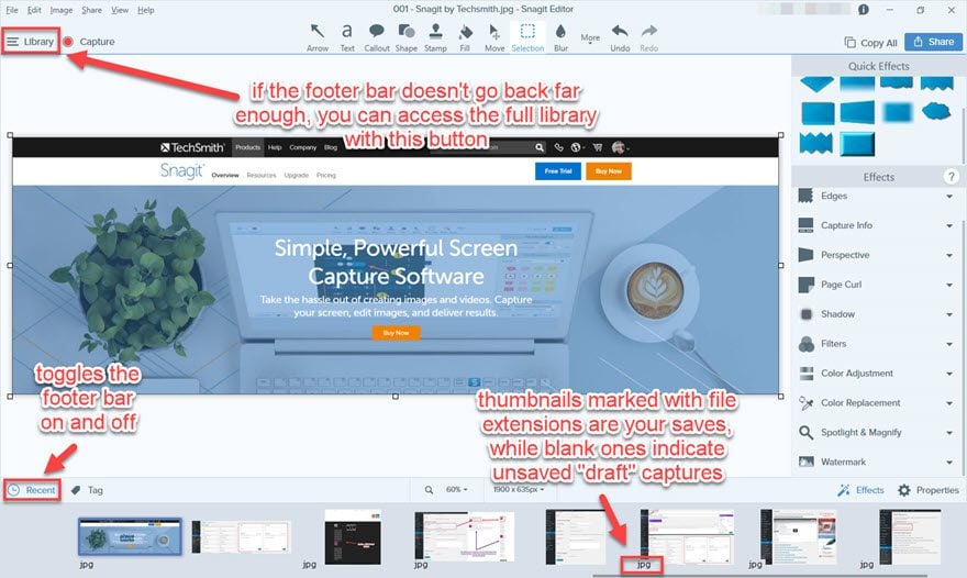 Use Snagit to Blur Out Text Content of a Screenshot