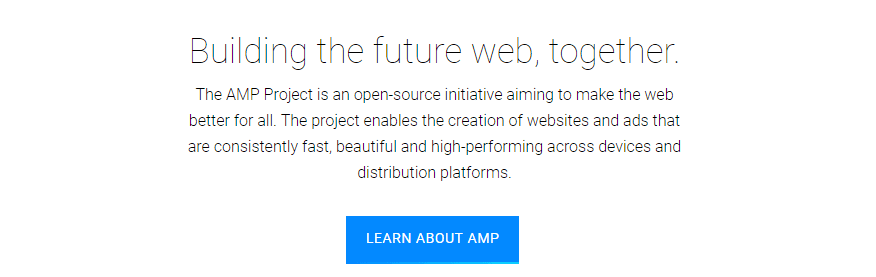 The AMP Project homepage.