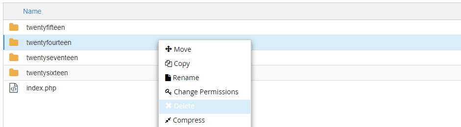 Using the cPanel file manager.