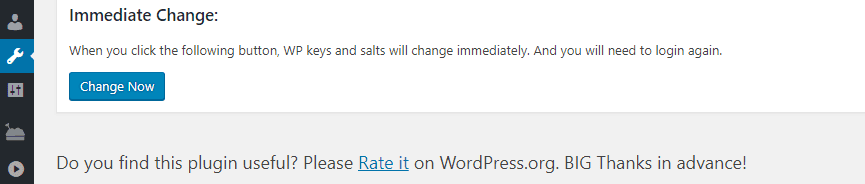 Changing your WordPress salt keys.