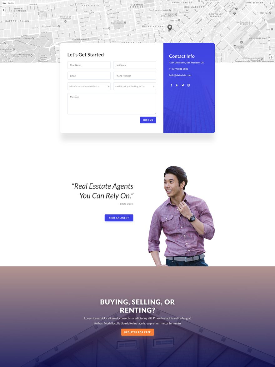 real estate contact page