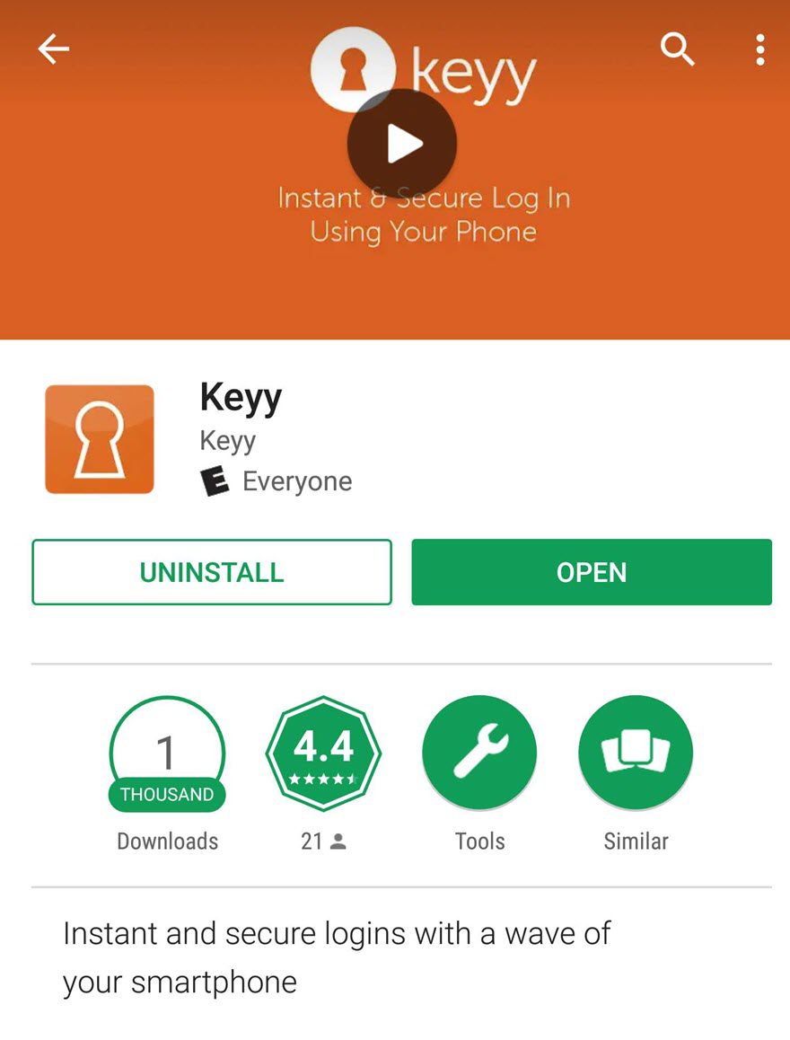 Keyy Login App and WordPress Plugin