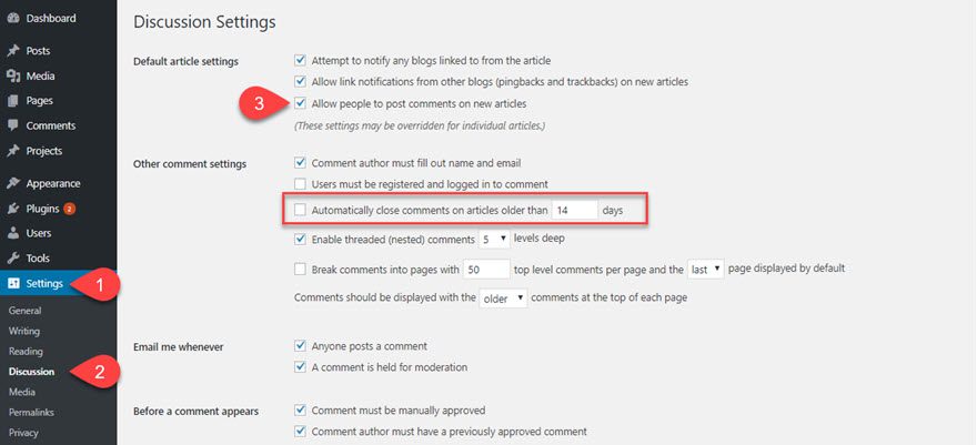 Disable WordPress Comments