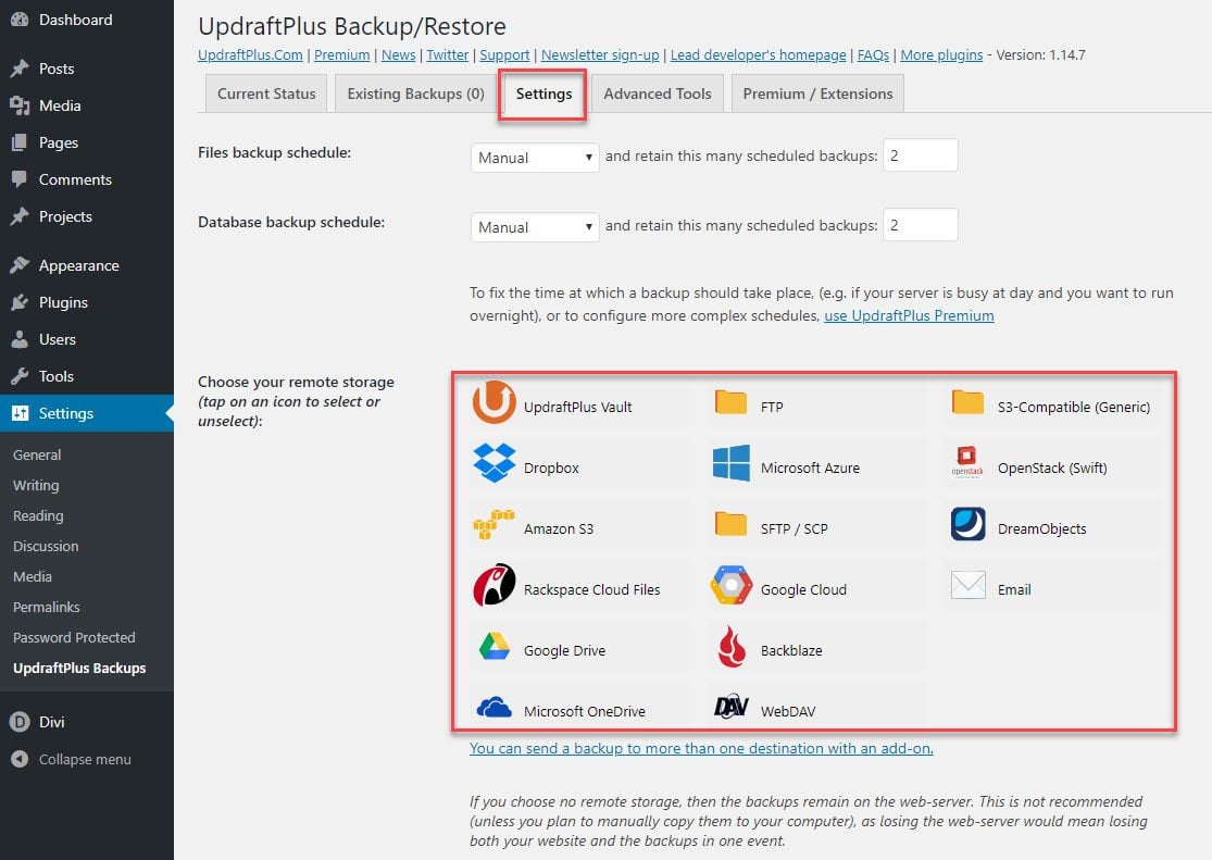 UpdraftPlus Restore and Migrate