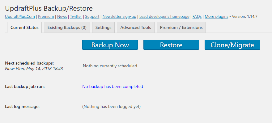 UpdraftPlus Restore and Migrate