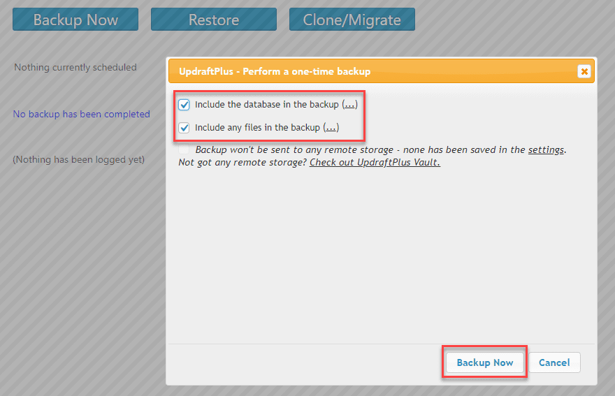 UpdraftPlus Restore and Migrate