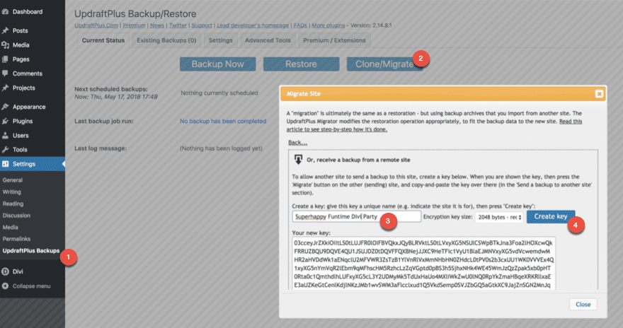 UpdraftPlus Restore and Migrate