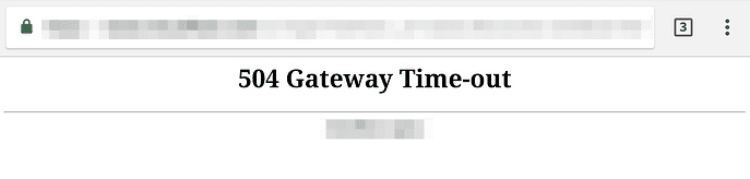 504 bad gateway fix