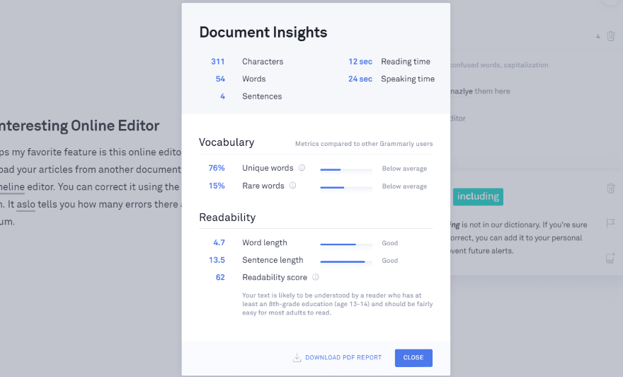 Grammarly Online Dashboard Editor 4