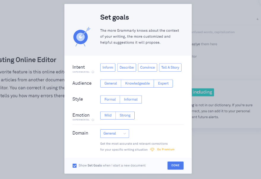 Grammarly Online Dashboard Editor 5