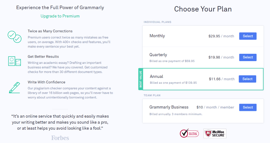 Grammarly: A Detailed Overview and Review Pricing Plans